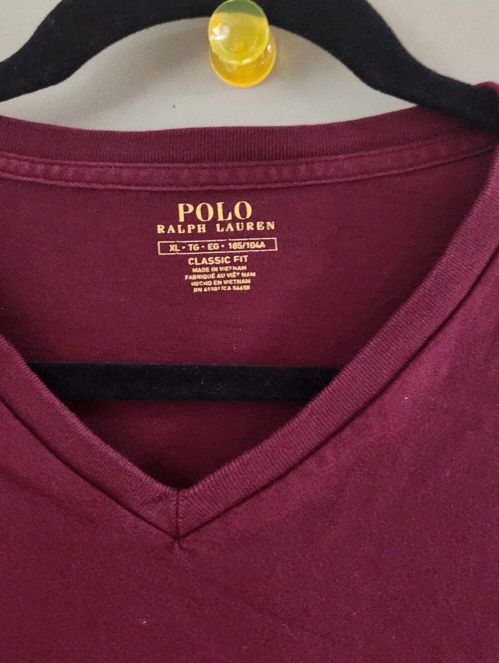Polo by Ralph Lauren Men's Short-Sleeve V-Neck Tee in Wine